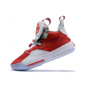 2019 Air Jordan 33 XXXIII University Red White-Grey Shoes